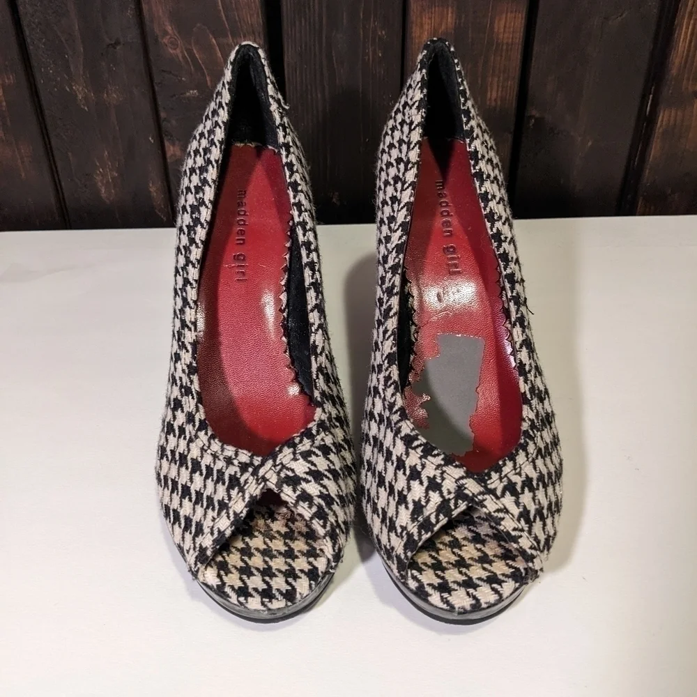 Classic houndstooth, MADDEN girl shoes, size 10 - Picture 1 of 9